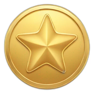 Round coin gold star sticker