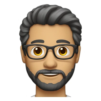 homem careca, branco, de óculos e barba sticker