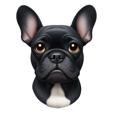 black french bulldog with one floppy ear sticker