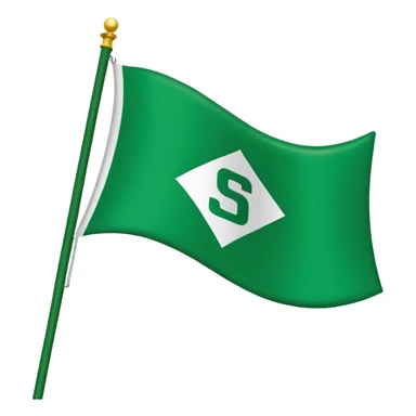 A green flag that has the SDS fc Logo flag on it from baller league sticker