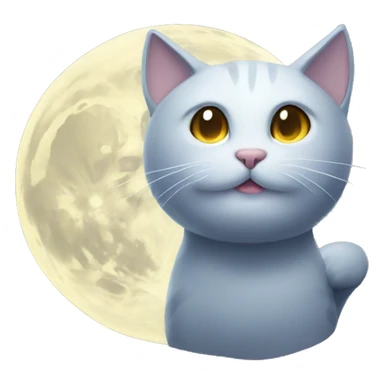 Moon cat sticker