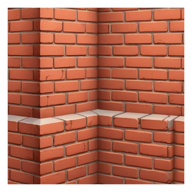 brick wall corner view, showing two sides meeting at a corner sticker