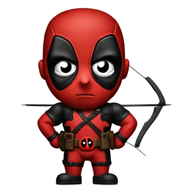 Deadpool with a bow sticker