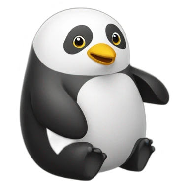 Un pingouin sur un ours sticker