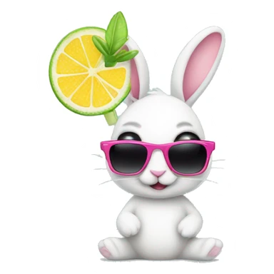 Bunny with sunglasses and margarita  sticker