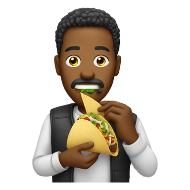 man eating taco sticker