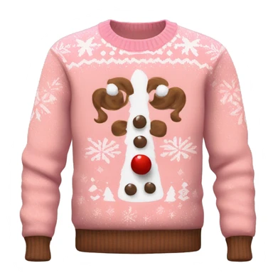pink brown white christmas sweater sticker