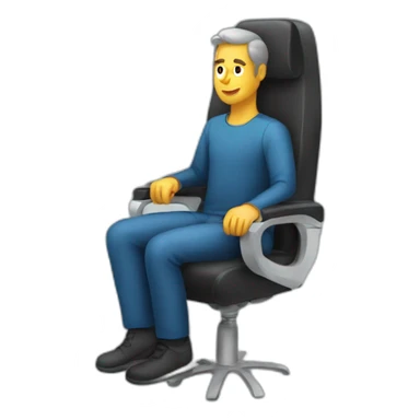 Man sitting in flight chair sticker