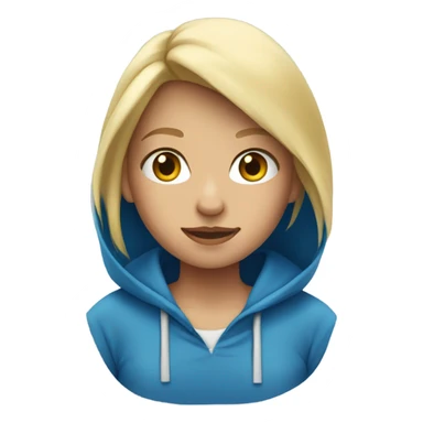 Blonde girl with a blue hoodie sticker