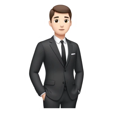 Man in suit standing with AirPods in  sticker