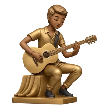 statue playing guitar sticker