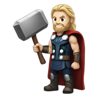 Thor marvel avengers movie realistic with hammer sticker