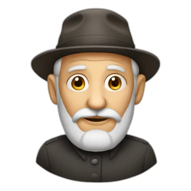 old jew with round cap sticker
