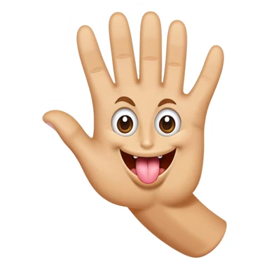 Hang loose hand with wide eyes and tongue sticking out sticker