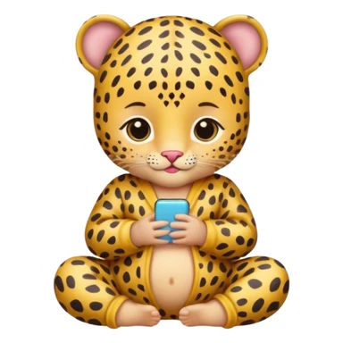 human baby with leopard patterned clothes sticker