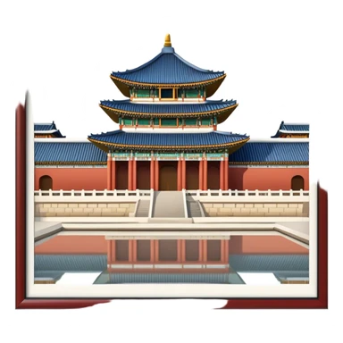 Cinematic Realistic Gyeongbokgung Palace Landmark Emoji, depicted with regal historic architecture rendered with intricate detail and majestic, dynamic lighting. sticker