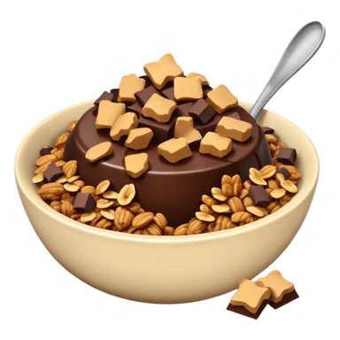 granola bowl with chocolate sticker