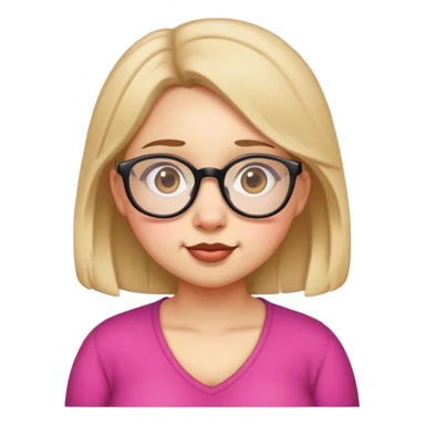 girl with glasses big nose chubby cheeks sticker