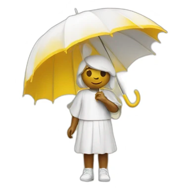 an angel with an umbrella of yellow bakit color sticker