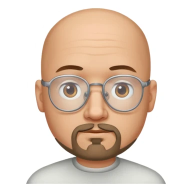 Bald man with glasses and goatee sticker