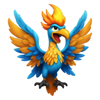Fenix azul con flama sticker