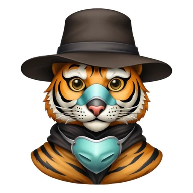 Tiger plague doctor with mask and hat sticker