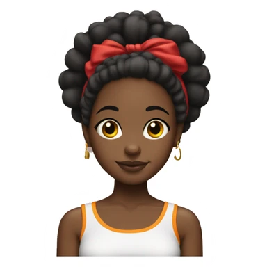 Black girl with Afro puffs wearing KC chiefs  sticker