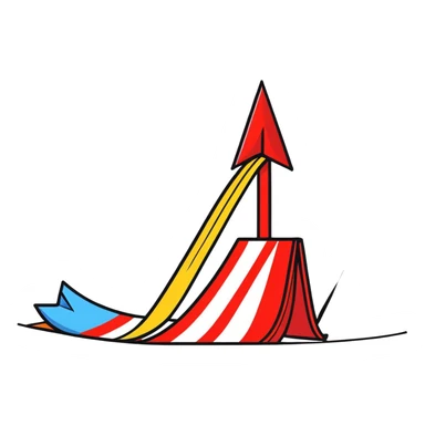 Arrow curving around an obstacle to reach target sticker