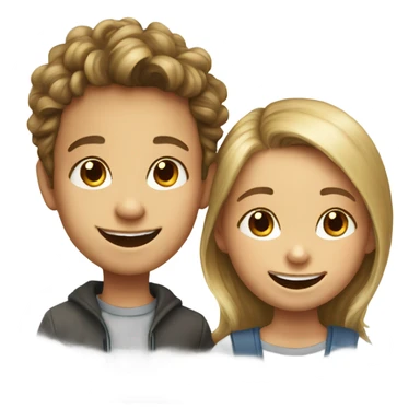 happy girl and boy portrait sticker