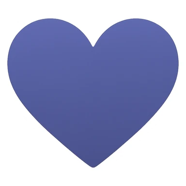 indigo heart, flat color, no text sticker