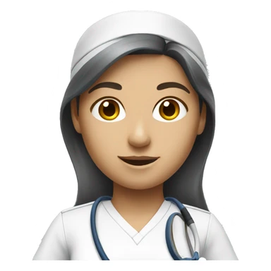 White brunette female  nurse playing tennis sticker