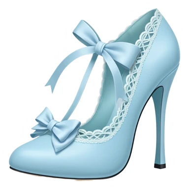 pastel blue heel with bow lace up sticker