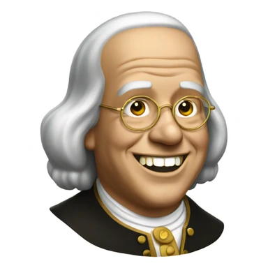 Benjamin Franklin with golden teeth sticker