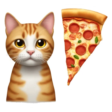 cat and pizza sticker