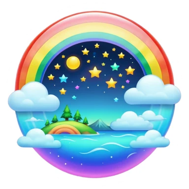 444 rainbow moon sticker