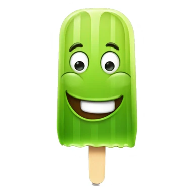 
happy green apple ice popsicle sticker