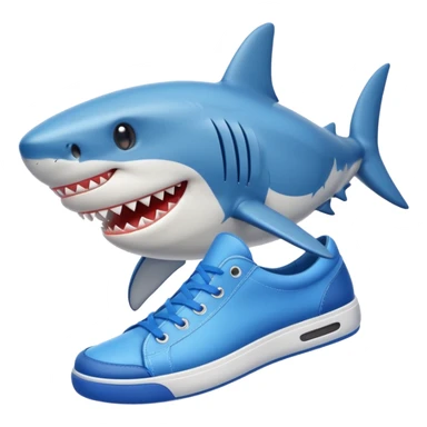 Shark with blue shoes  sticker
