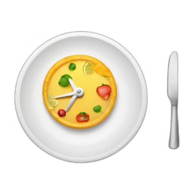 food plate with a clock sticker
