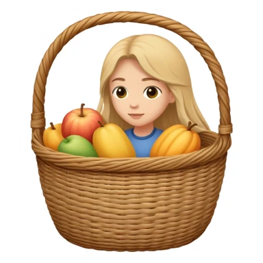 buttocks wicker basket hair sticker