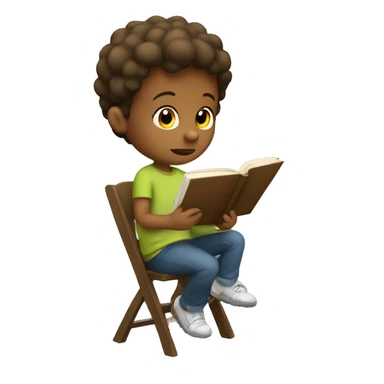 A child studying sticker