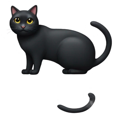 a really fat black cat with a chopped left ear  sticker