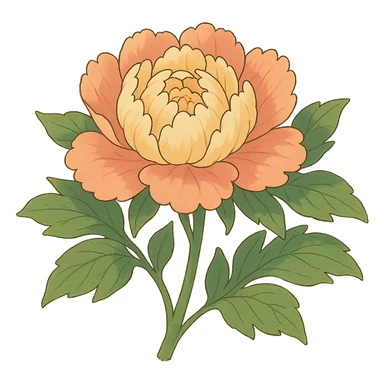 ghibli style peony flower sticker