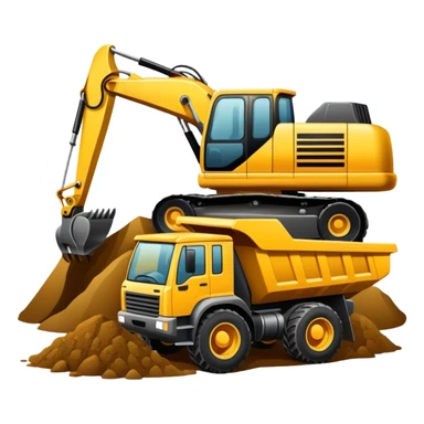 Excavator dirt dump truck sticker