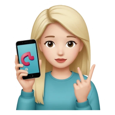 a neutral face with a phone in the hand and TikTok logo on the screen sticker