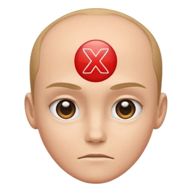 forhead with an X symbol in the center sticker