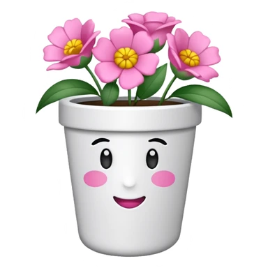 vaso branco com laço rosa sem flores sticker