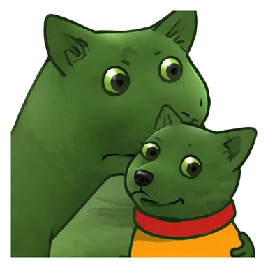 blonde hugs a one rad spitz dog  sticker