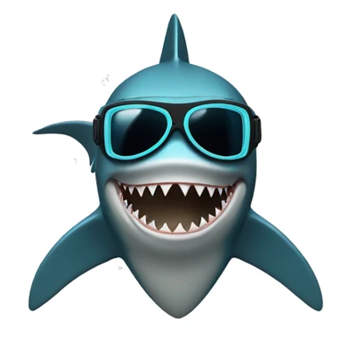 Shark in a scuba mask sticker