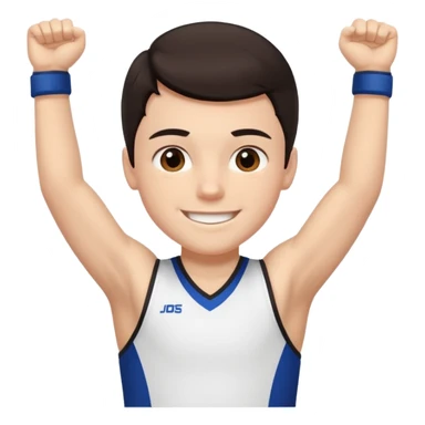 All star cheerleader White boy with dark hair iphone emoji sticker