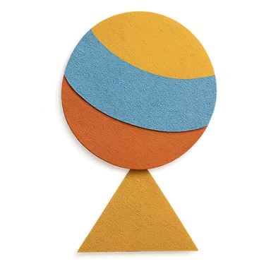 ball balancing on a surface in paper craft style sticker